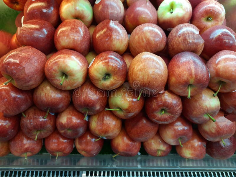 Many Red Apple in the Market Stock Image Image of healthy, angle
