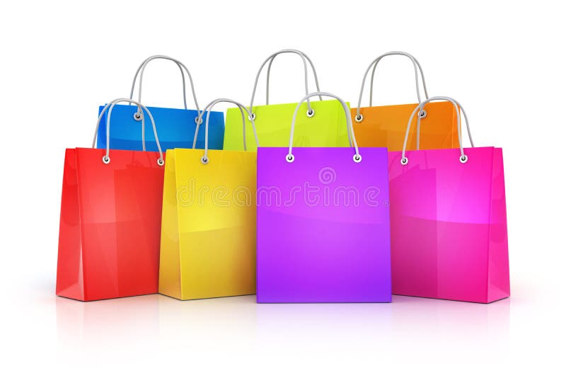 Many shopping bag stock illustration. Illustration of purchasing 78923460