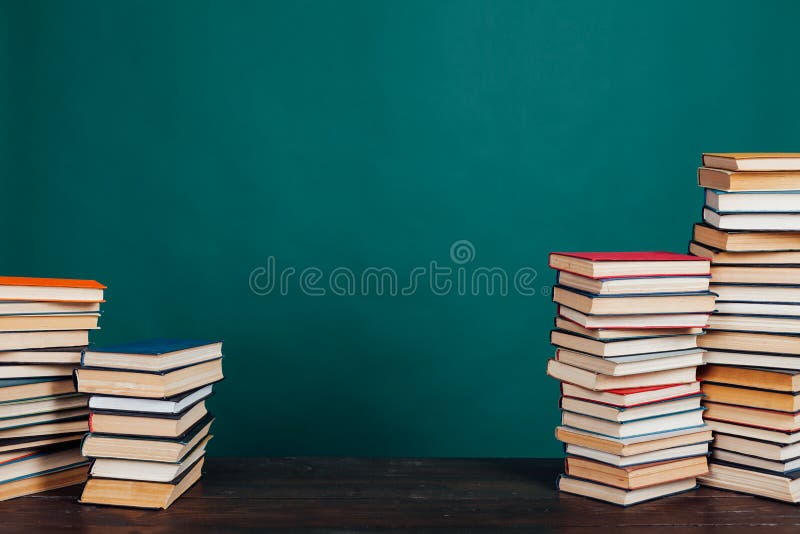 Many Stacks Of Educational Books To Teach In The School Library On A ...