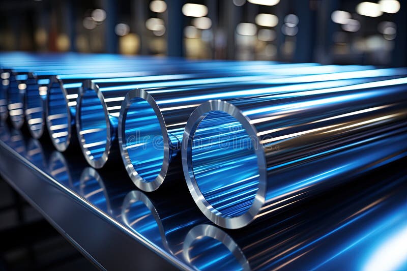 Many stainless steel parts. Generative AI. vector illustration