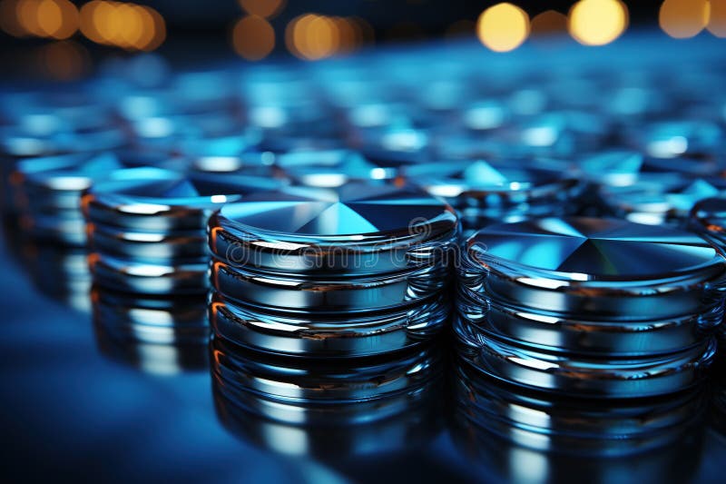 Many stainless steel parts. Generative AI. royalty free illustration