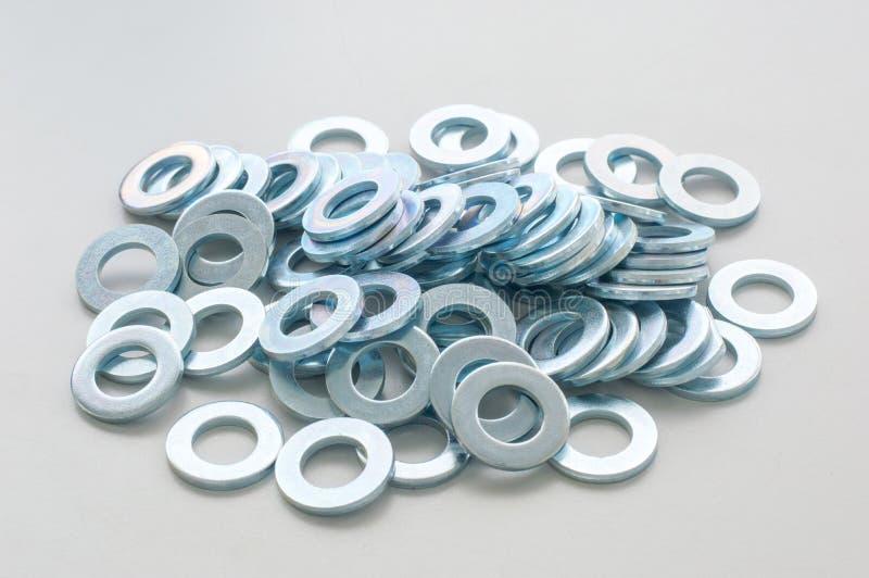 Many steel nut, bolt or washers