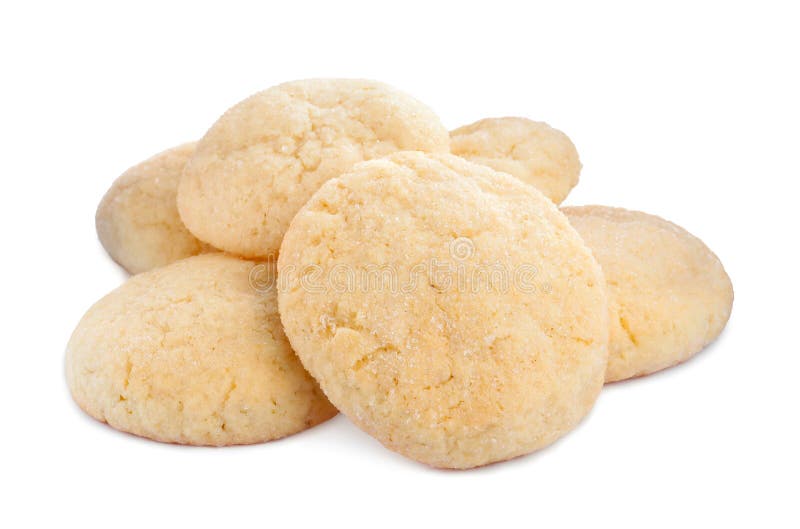 Many Tasty Sugar Cookies Isolated on White Stock Image Image of