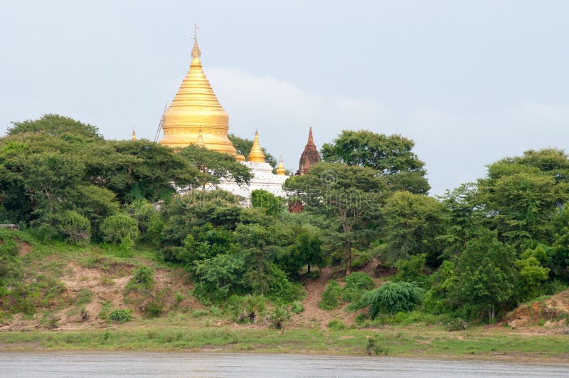 Many Temples Near the Irrawaddy River, Bagan Stock Photo Image of