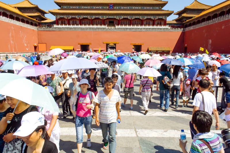 Many tourists in The Palace Museum in Beijing, China royalty free stock photo Many tourists in The Palace Museum in Beijing, China royalty free stock photo
