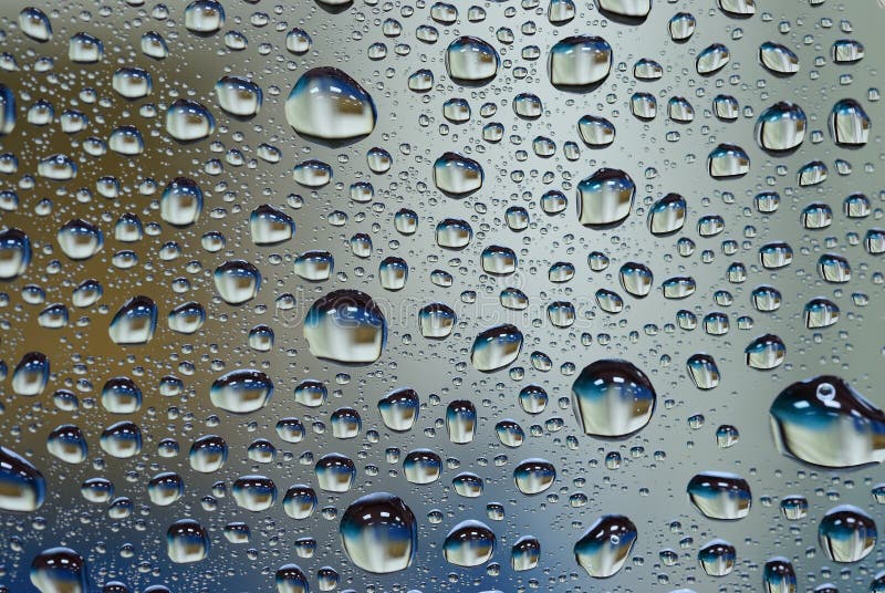 Water drop on glass wall