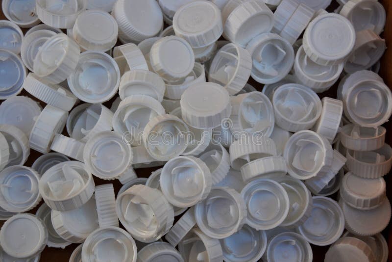 Many White Plastic Bottle Caps Stock Photo Image of circle, plug 241935368
