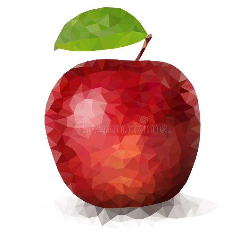 Manzana poligonal roja del vector stock de ilustración