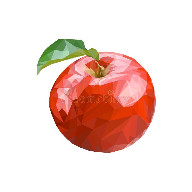 Manzana roja en estilo bajo-polivinílico Conveniente para el logotipo, el fondo, las páginas web, la publicidad, el etc.