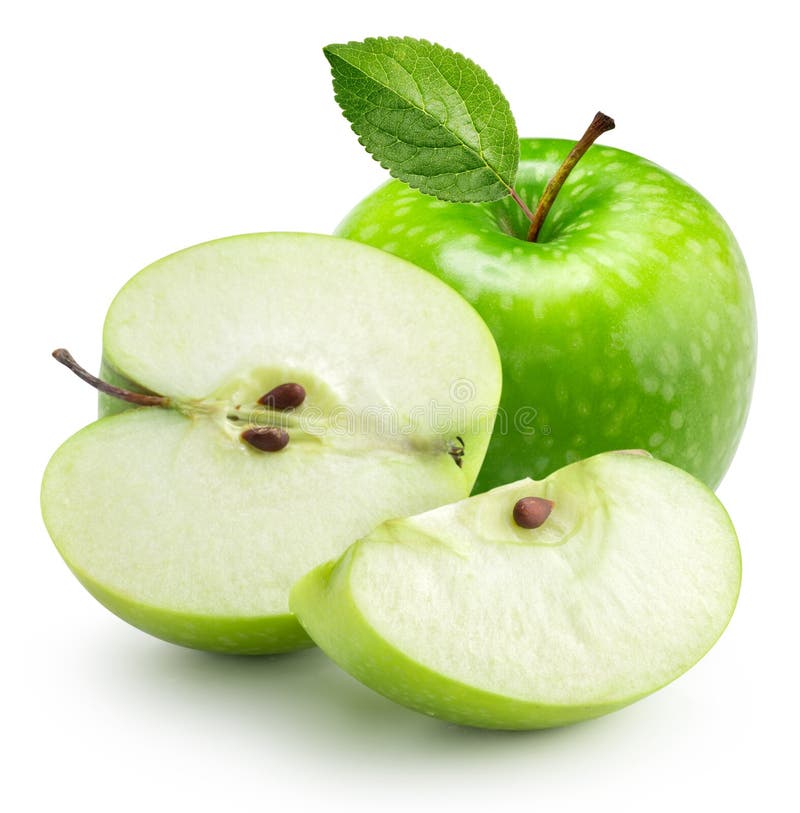 Manzana verde con la hoja imagen de archivo libre de regalías Manzana verde con la hoja imagen de archivo libre de regalías