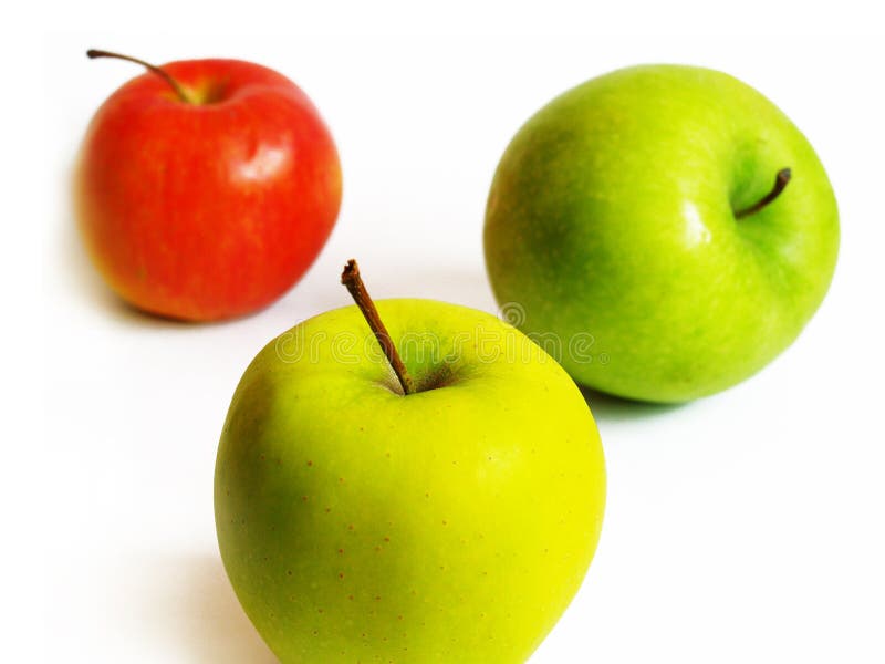 Manzanas sobre fondo blanco foto de archivo libre de regalías