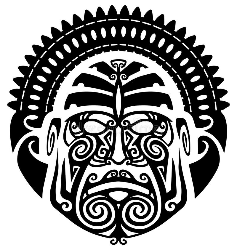 Maori Sun Tattoo Flash. Set of Labels and Elements. Vector Set ...