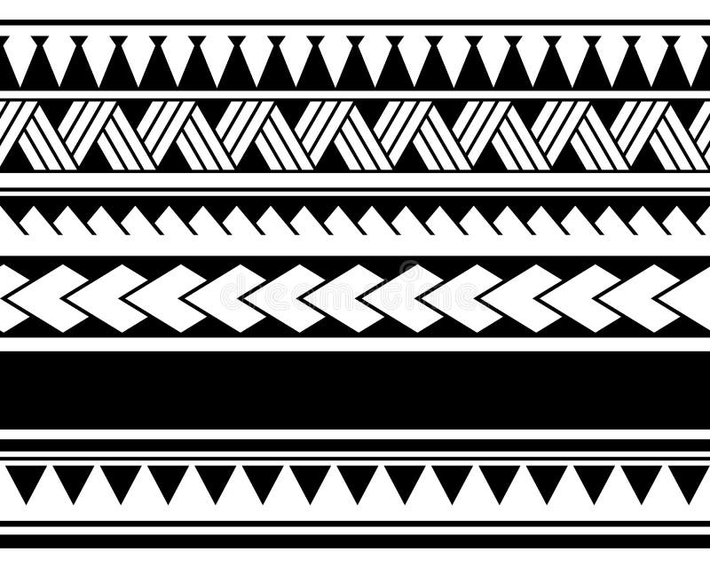 Maori Polynesian Tattoo Sleeve. Tribal Bracelet Seamless Pattern Vector.  Samoan Border Tattoo Design Fore Arm or Foot Stock Vector - Illustration of  background, tribal: 166541257