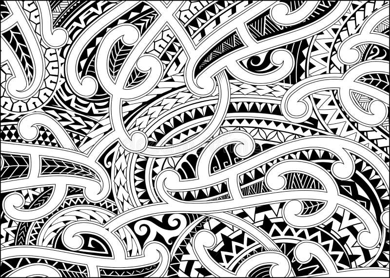 Maori Style Tattoo Shapes Set Stock Vector - Illustration of black ...