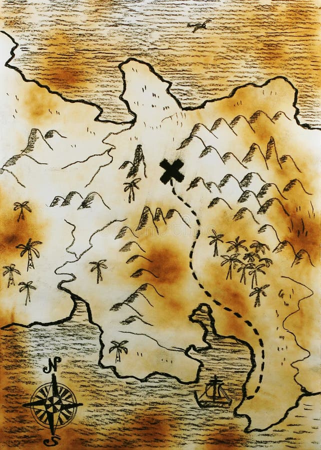 Map of the island stock illustration