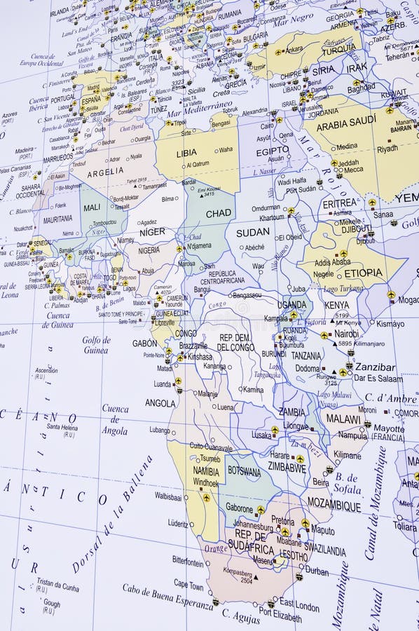 Map of Africa stock images