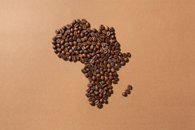 Map of Africa Made with Coffee Beans Stock Photo Image of colors