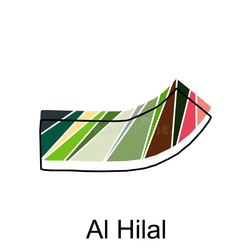 Map of Al Hilal, Flat Vector with High Details. Qatar Administrative