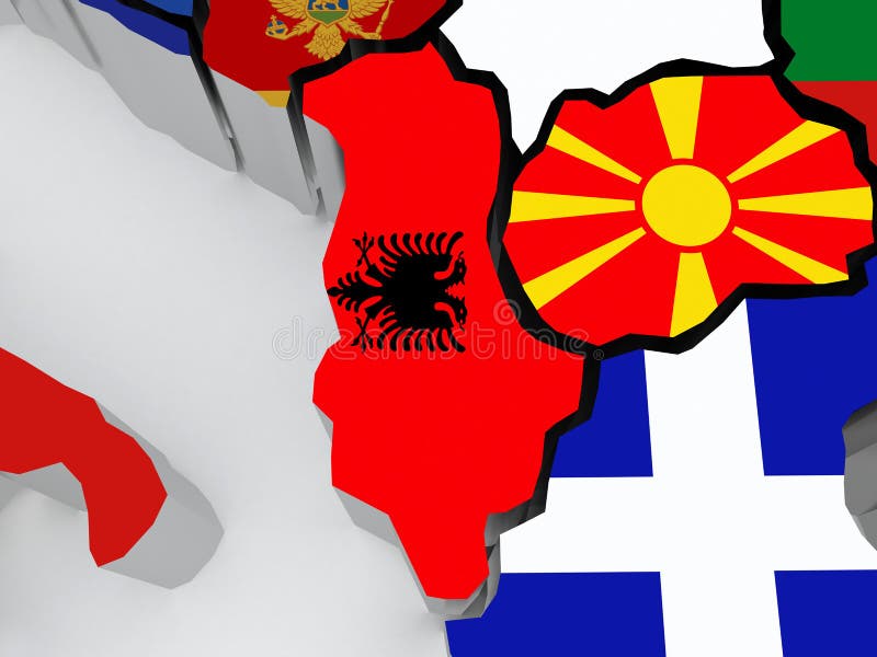 Map of Albania and Macedonia. Stock Illustration Illustration of