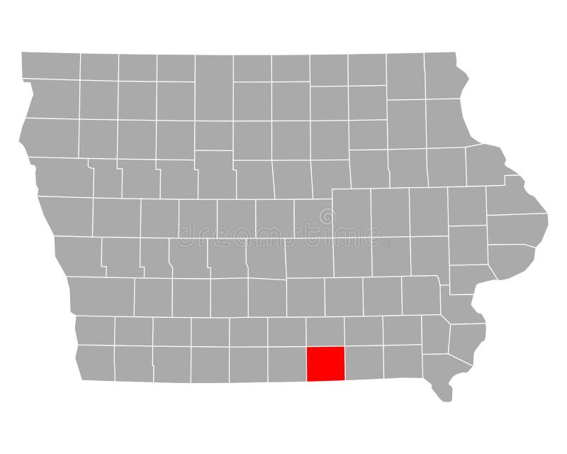 Map of Appanoose in Iowa stock vector. Illustration of grey 189771778