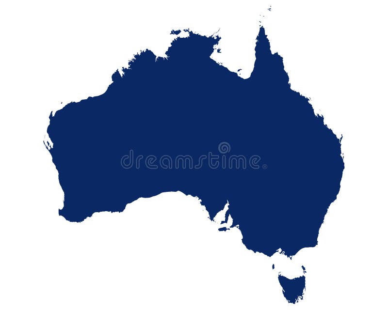 Map of Australia in blue colour