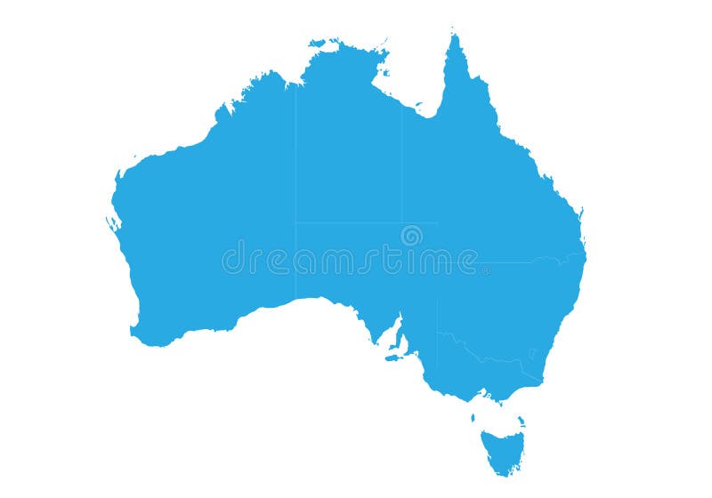 Map of australia. High detailed vector map - australia. stock illustration Map of australia. High detailed vector map - australia. stock illustration