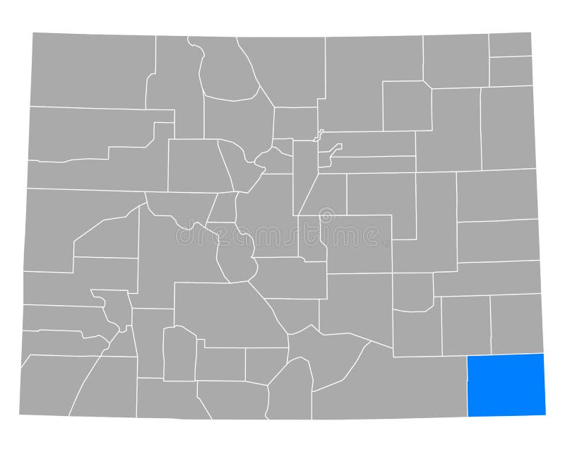 Map of Baca in Colorado stock vector. Illustration of contour 187357441