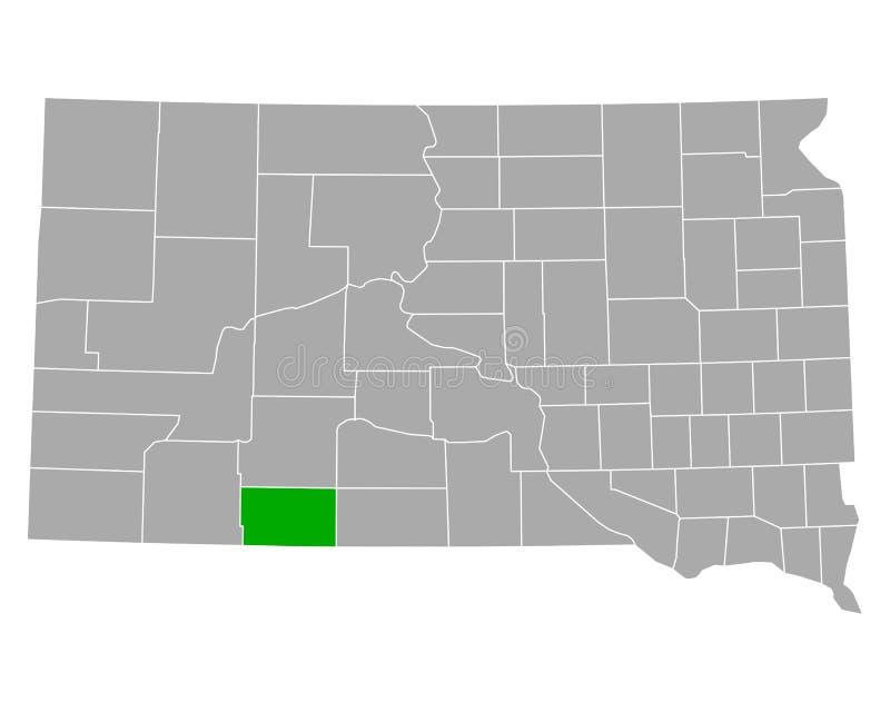Map of in South Dakota Stock Vector Illustration of south