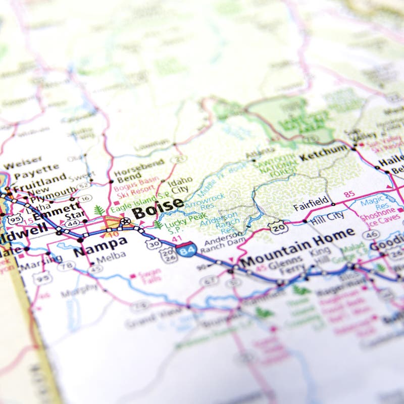 Map of Boise stock image. Image of american, shallow - 42373827