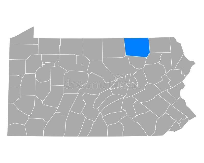 Map of Bradford in Pennsylvania Stock Vector Illustration of county, line 183822107