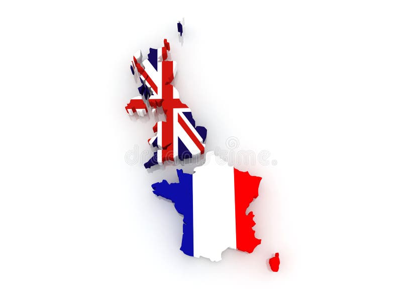 Map Of Britain And France. Royalty Free Stock Photography - Image: 35093357