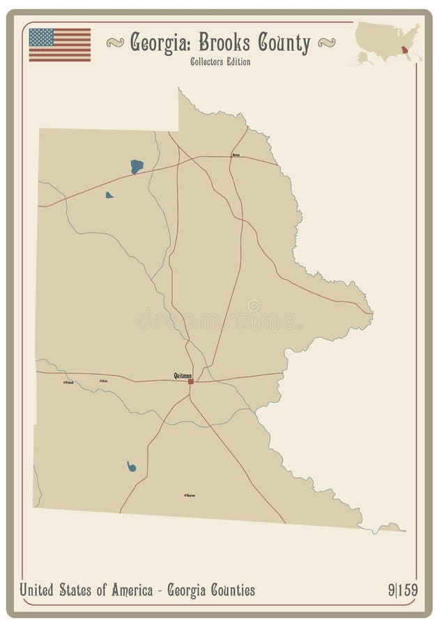 Map of Brooks County in Stock Vector Illustration of highway