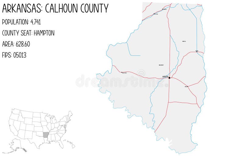 Map of Calhoun County in Florida Stock Vector Illustration of blue