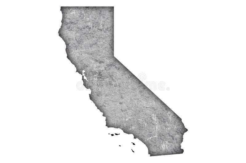 Map of California on weathered concrete vector illustration