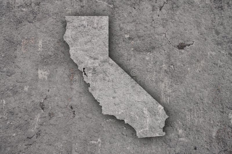 Map of California on weathered concrete royalty free illustration