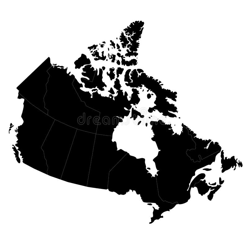 blinde kaart canada Canada State Map Vector Silhouette Stock Vector   Illustration of 