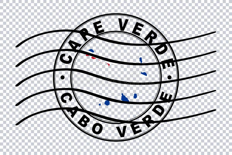 Map of Cape Verde, Postal Passport Stamp, Travel Stamp Stock
