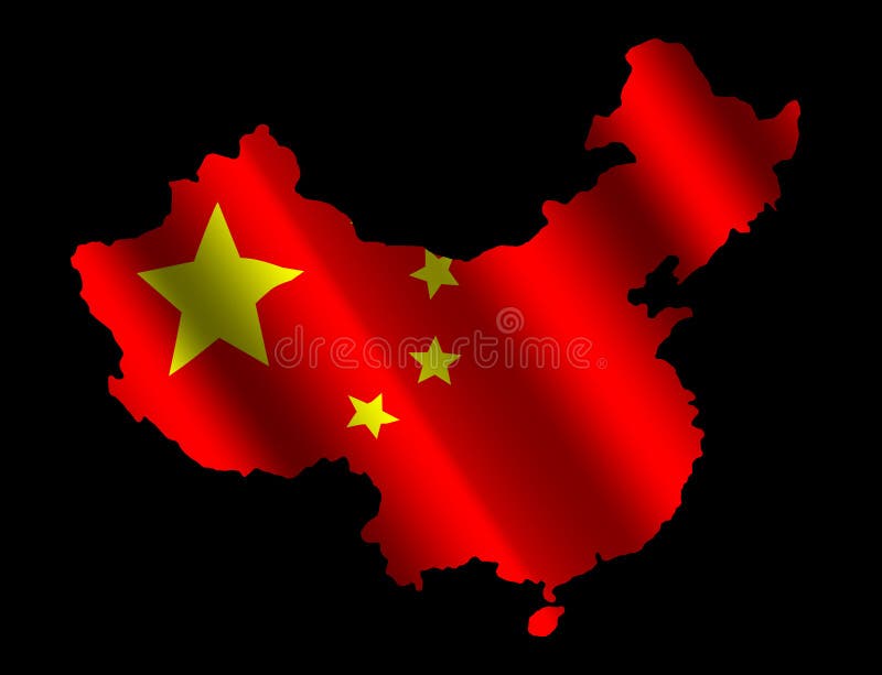 Map of China with flag stock illustration. Illustration of breeze 5939559