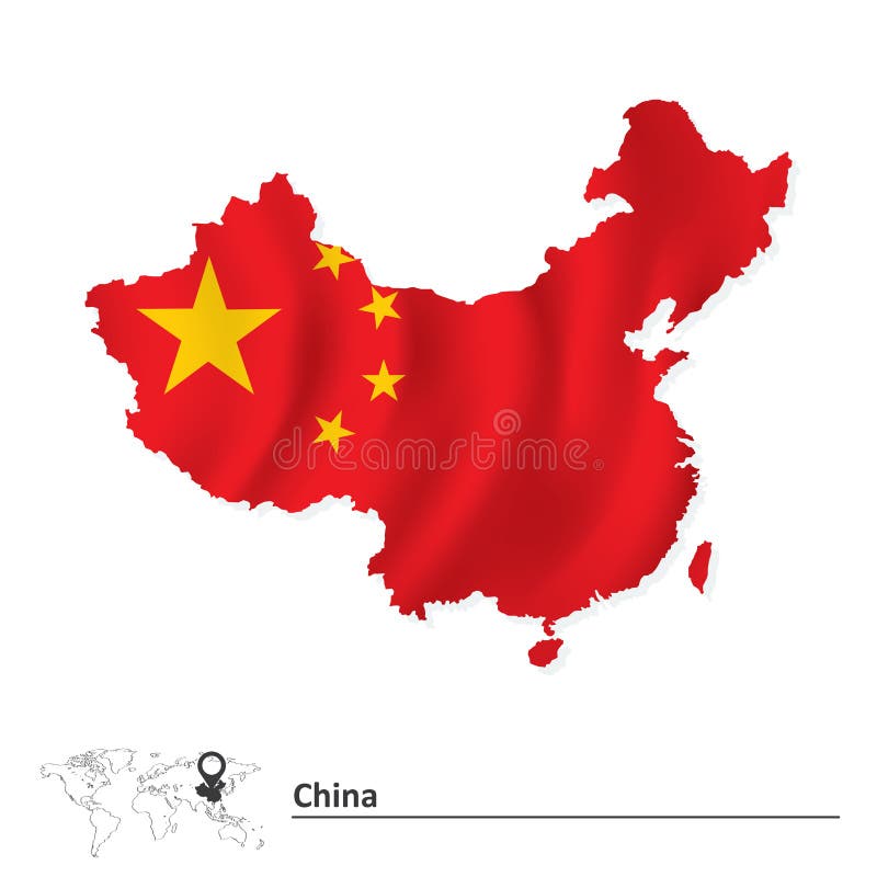 Map Of China With Flag Stock Vector Illustration Of Design 125149113 Map Of China With Flag Stock Vector Illustration Of Design 125149113