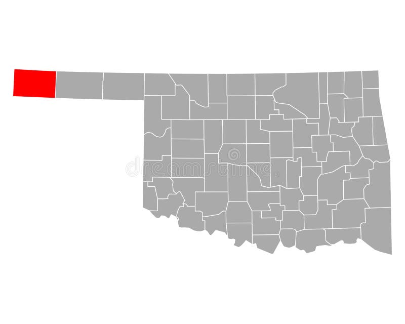 Map of Cimarron in Oklahoma Stock Vector Illustration of county