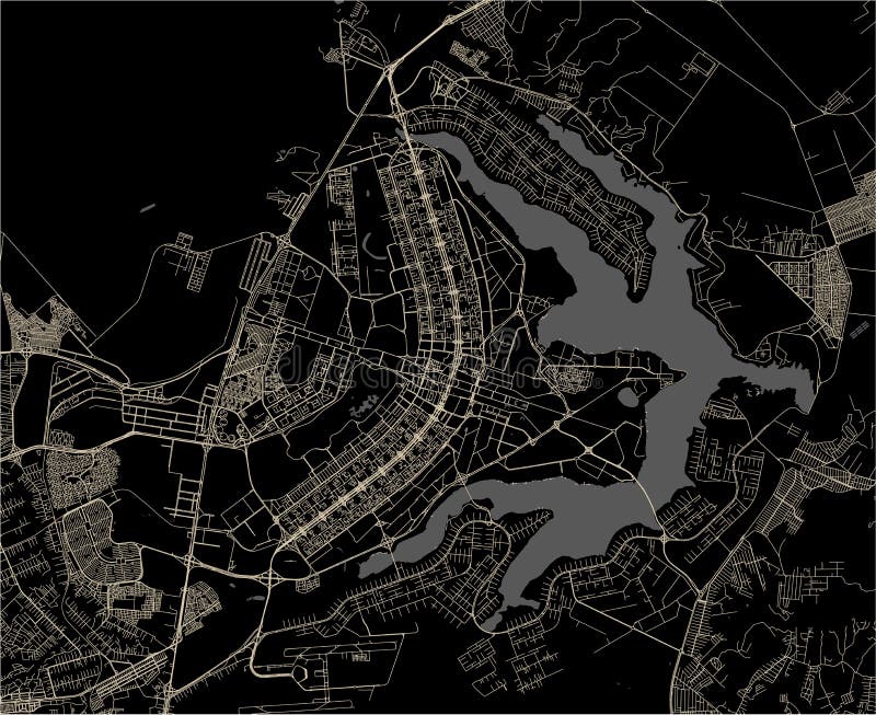 Map of the city of Brasilia, capital of Brazil royalty free illustration