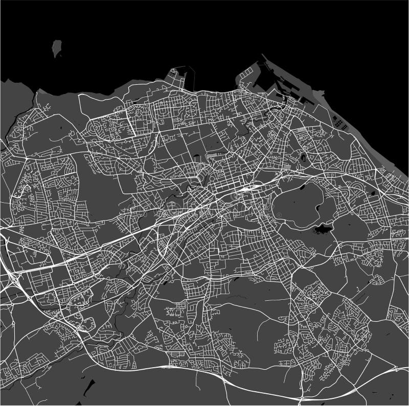 Map of the City of Edinburgh, Scotland, United Kingdom Stock