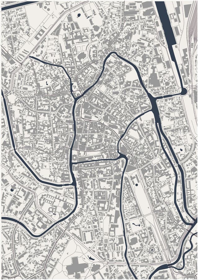 Map of the City of Ghent, Belgium Stock Vector Illustration of scale