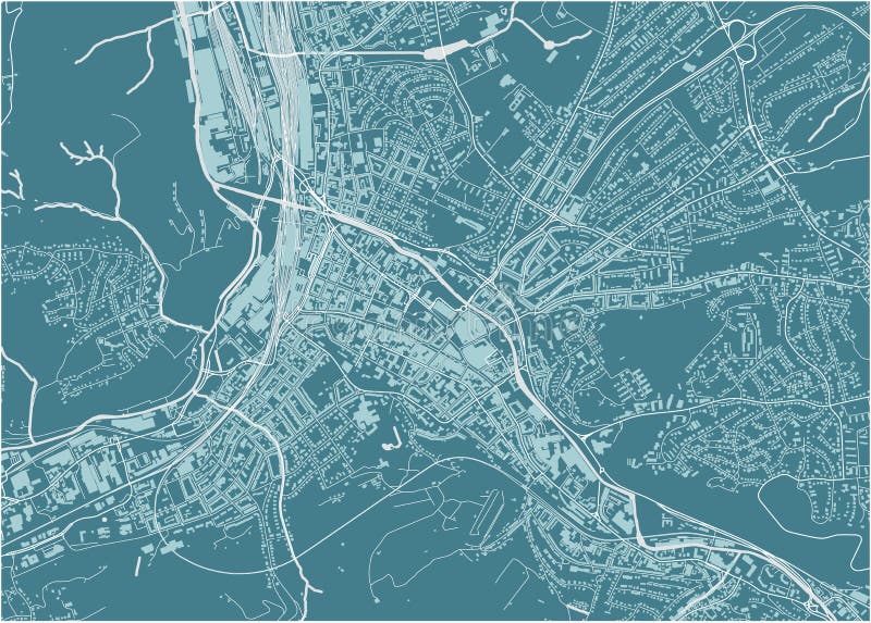 Map of the City of Hagen, Germany Stock Vector Illustration of street