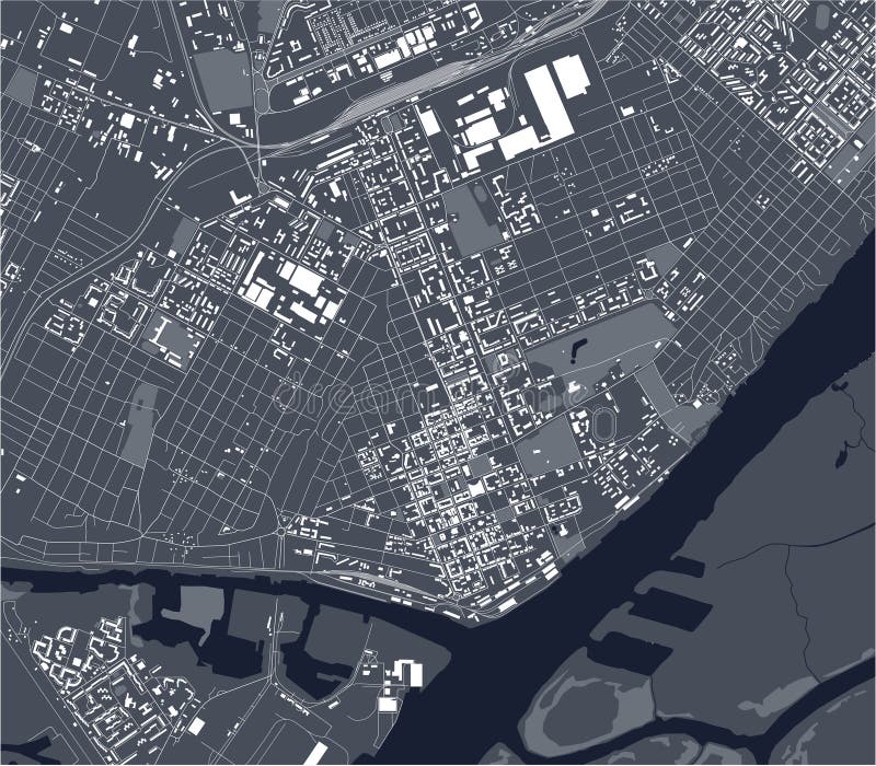 Map of the city of Kherson, Ukraine royalty free illustration