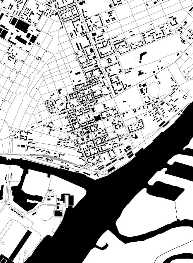 Map of the city of Kherson, Ukraine vector illustration