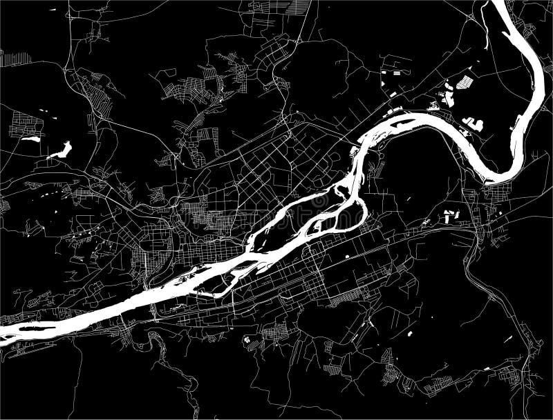 Map of the city of Krasnoyarsk, Russia stock illustration Map of the city of Krasnoyarsk, Russia stock illustration