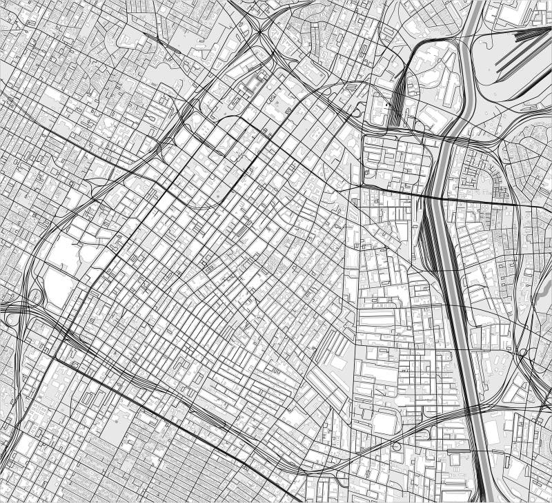 Map of the City of Los Angeles, USA Stock Vector Illustration of 2022