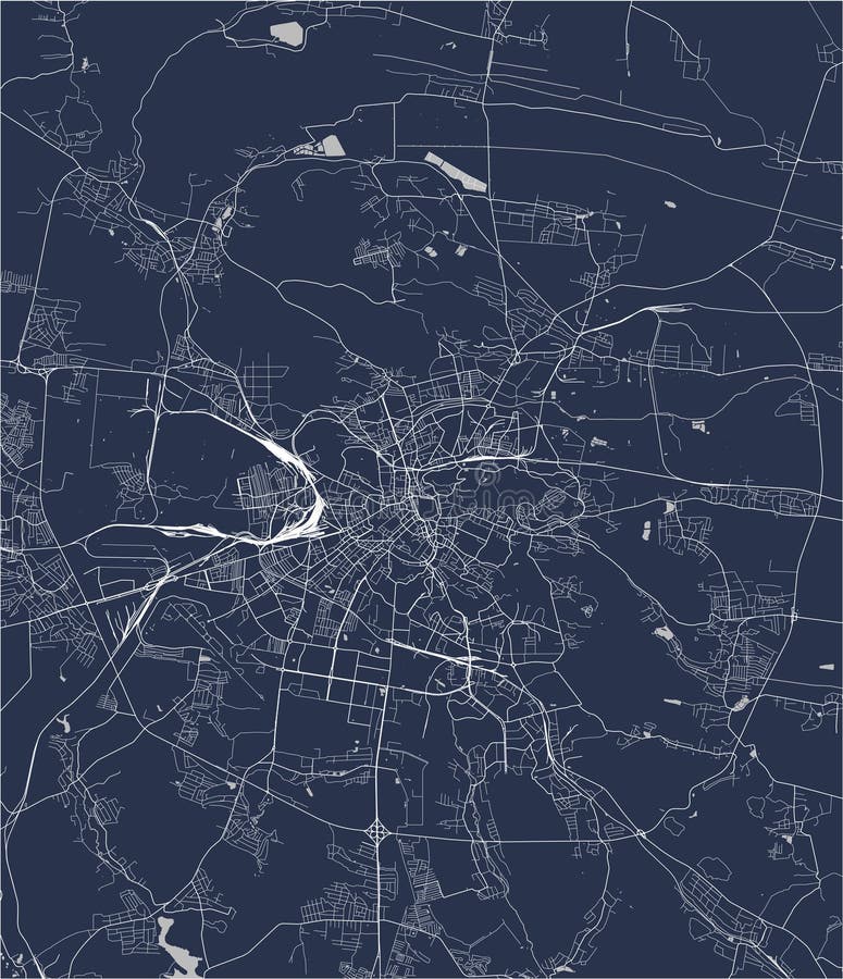 Map of the City of Lviv, Lviv Oblast, Ukraine Stock Illustration