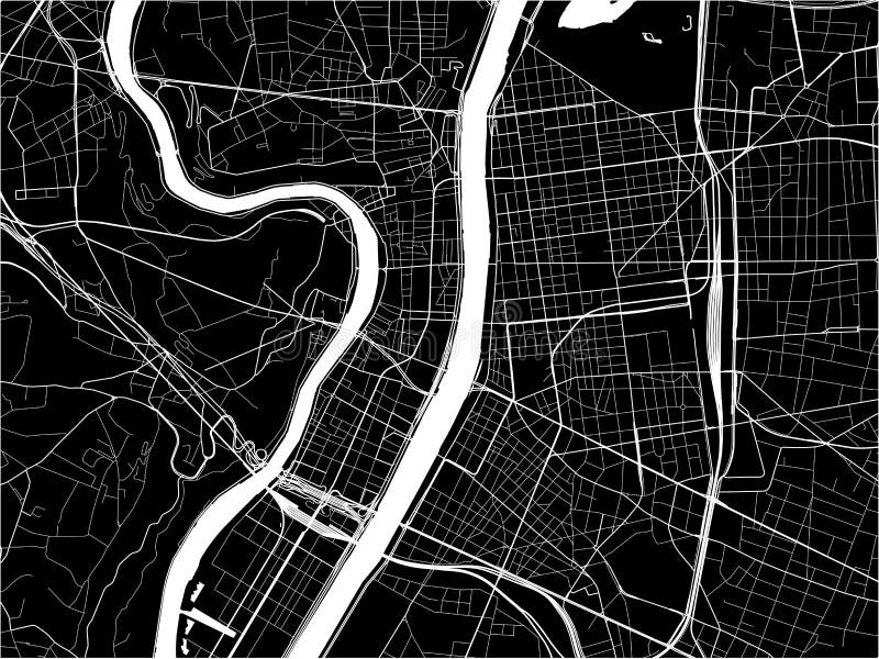Map of the city of Lyon, France royalty free illustration